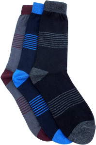 Marc Men's Striped Crew Length Socks