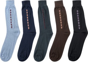 Mikado Premium Cotton Men's Embellished Crew Length Socks