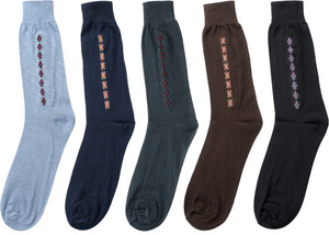 Mikado Premium Cotton Men's Embellished Crew Length Socks