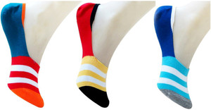 Neska Moda Men & Women Striped No Show Socks