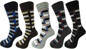 Rc. Royal Class Men's Self Design Crew Length Socks