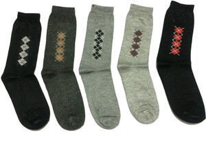 Graceway Men's Geometric Print Crew Length Socks