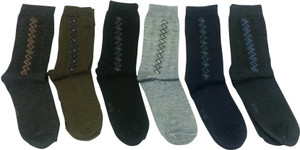 Graceway Men's Geometric Print Crew Length Socks