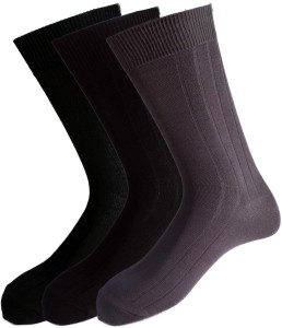 Peter England Men's Solid Mid-calf Length Socks