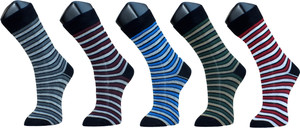 Marc Men's Striped Crew Length Socks