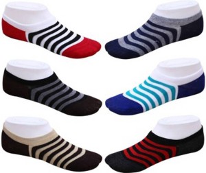 Tahiro Men & Women Striped Footie Socks, No Show Socks