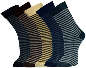 Lotus Leaf Men's Striped Footie Socks
