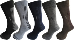 Rc. Royal Class Men's Self Design Crew Length Socks