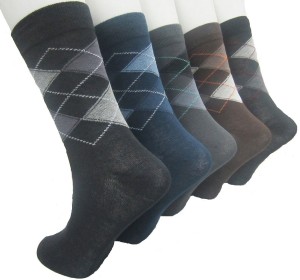 Morson Men's Geometric Print Crew Length Socks