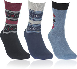 Bonjour Men's Self Design Crew Length Socks