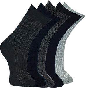 Vinenzia Men's Self Design Crew Length Socks