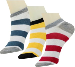 Tahiro Men & Women Striped Footie Socks, Low Cut Socks, No Show Socks
