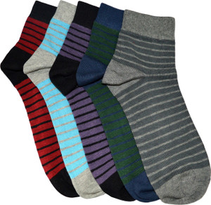 Marc Men's Striped Ankle Length Socks