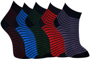 Marc Men's Striped Ankle Length Socks