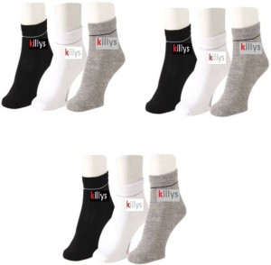 Killys Men's Solid Ankle Length Socks