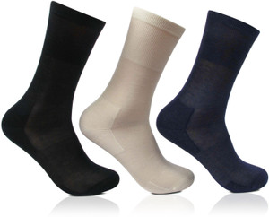 Bonjour Signature Men's Self Design Crew Length Socks