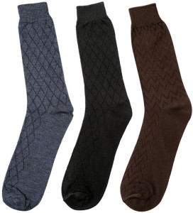Mikado Premium Cotton Men's Self Design Crew Length Socks