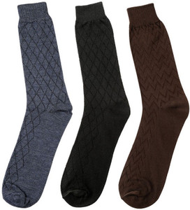 Mikado Premium Cotton Men's Self Design Crew Length Socks