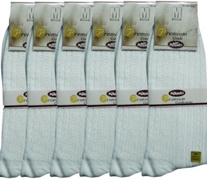 Mikado 2401-W-6PCS Men's Self Design Crew Length Socks
