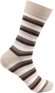 Bonjour Men's Striped Crew Length Socks