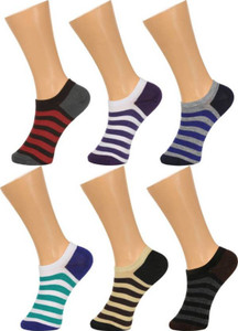 Tahiro Men & Women Striped Ultra Low Cut Socks, Footie Socks, No Show Socks, Low Cut Socks