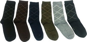 Graceway Men's Geometric Print Crew Length Socks