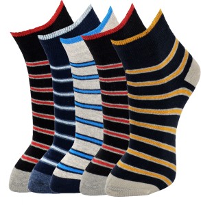 Marc Men's Striped Ankle Length Socks