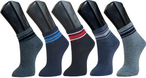 Marc Men's Striped Ankle Length Socks