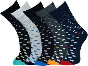 Vinenzia Men's Graphic Print Crew Length Socks