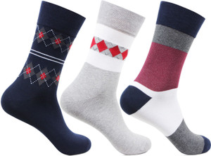 Bonjour Men's Self Design Crew Length Socks