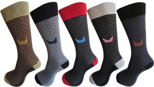 Rc. Royal Class Men's Self Design Crew Length Socks