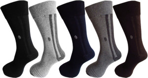 Rc. Royal Class Men's Self Design Crew Length Socks