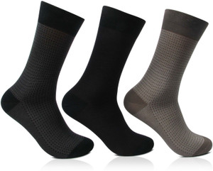 Bonjour Signature Men's Self Design Crew Length Socks