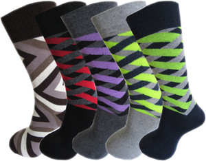 Rc. Royal Class Men's Self Design Crew Length Socks