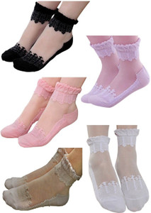 Cotson Women's Self Design Crew Length Socks