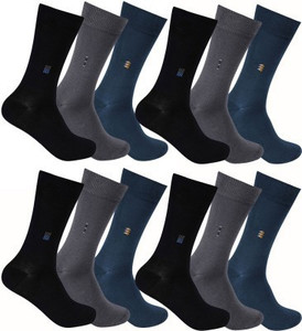 Flora Men's Solid Mid-calf Length Socks