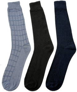 Mikado Premium Cotton Men's Self Design Crew Length Socks