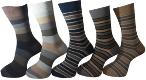Lotus Leaf Men's Striped Footie Socks