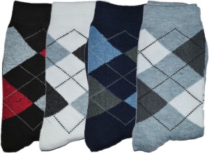 ME Stores Men's Self Design Crew Length Socks