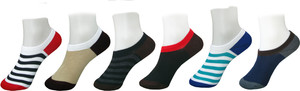 Jack & Ginni Men's Striped No Show Socks