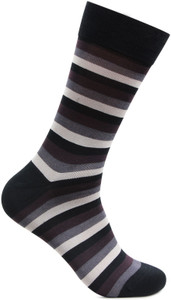 Bonjour Men's Striped Crew Length Socks