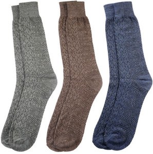 Mikado Premium Cotton Men's Self Design Crew Length Socks