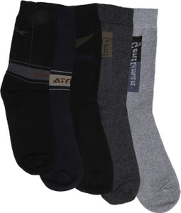 Mikado Plain Men's Solid Crew Length Socks