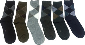 Graceway Men's Geometric Print Crew Length Socks