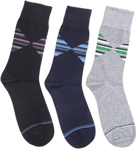 Graceway Men's Geometric Print Crew Length Socks