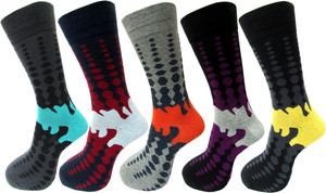 Rc. Royal Class Men's Self Design Crew Length Socks