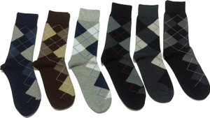 Graceway Men's Geometric Print Crew Length Socks