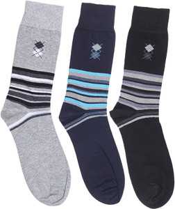 Graceway Men's Geometric Print Crew Length Socks