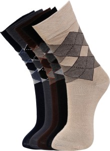 Vinenzia Men's Graphic Print Crew Length Socks