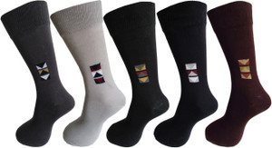 Rc. Royal Class Men's Self Design Crew Length Socks